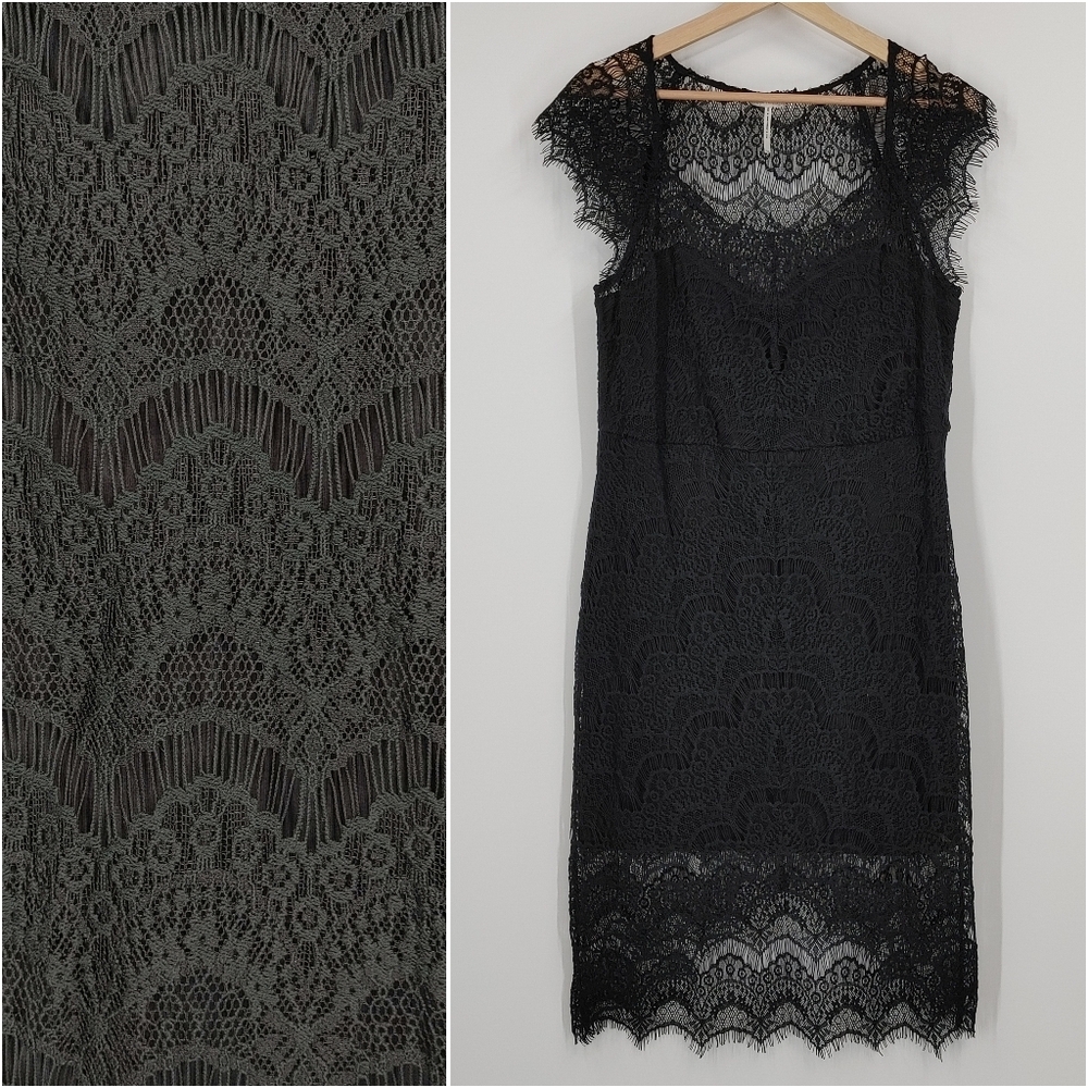 Free People Peek-A-Boo Lace Slip Dress